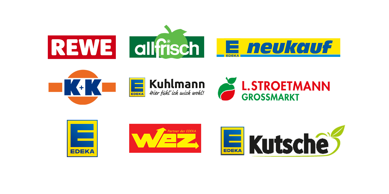 Bild mit verschiedenen Logos von Supermärkten